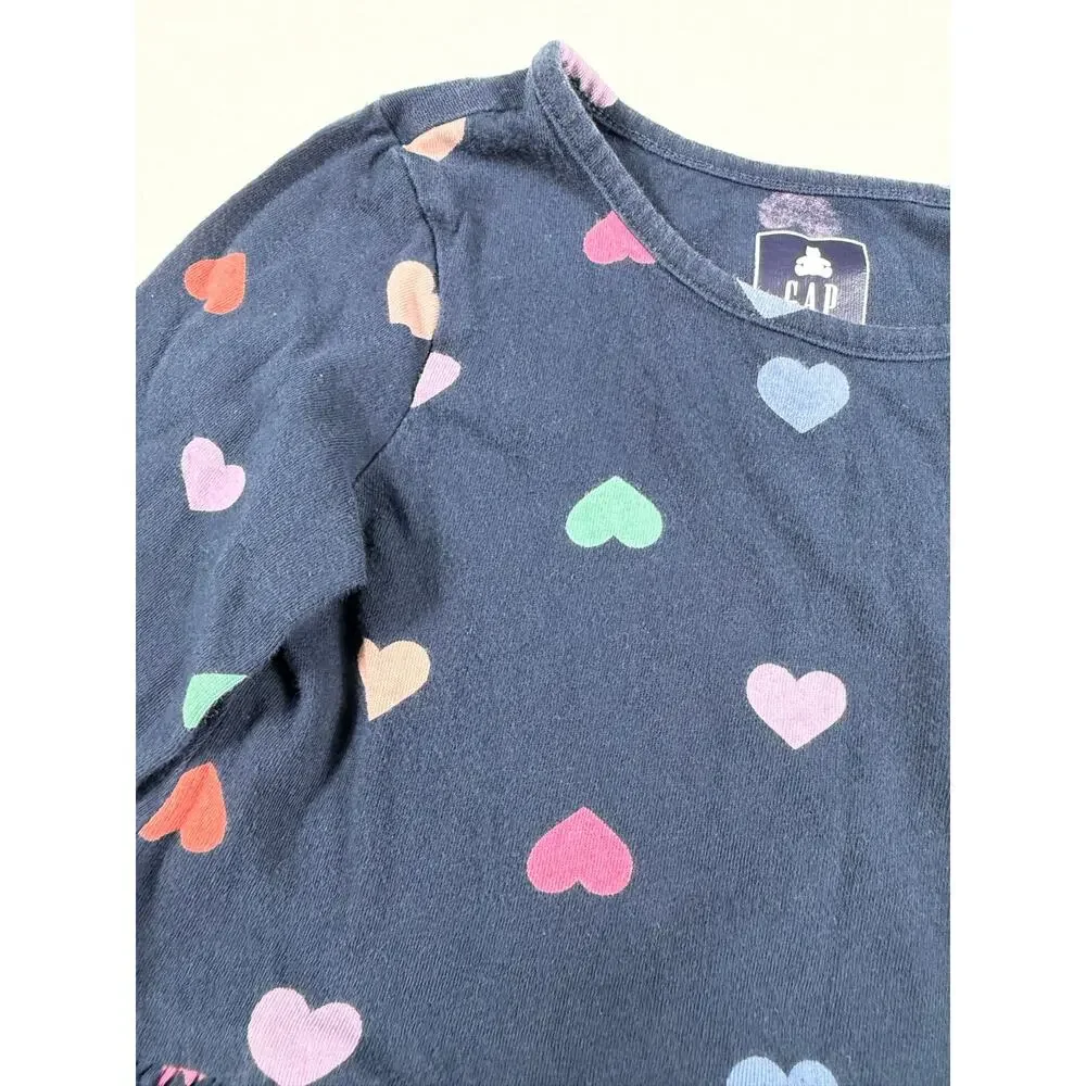 Gap & Cat & Jack Heart Print Peplum Tops Bundle Size 2